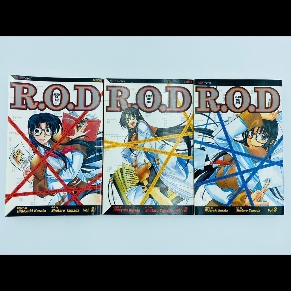 𝅺R.O.D. (Read Or Die) Manga English Book Lot Volumes 1-3 Hideyuki Kurata